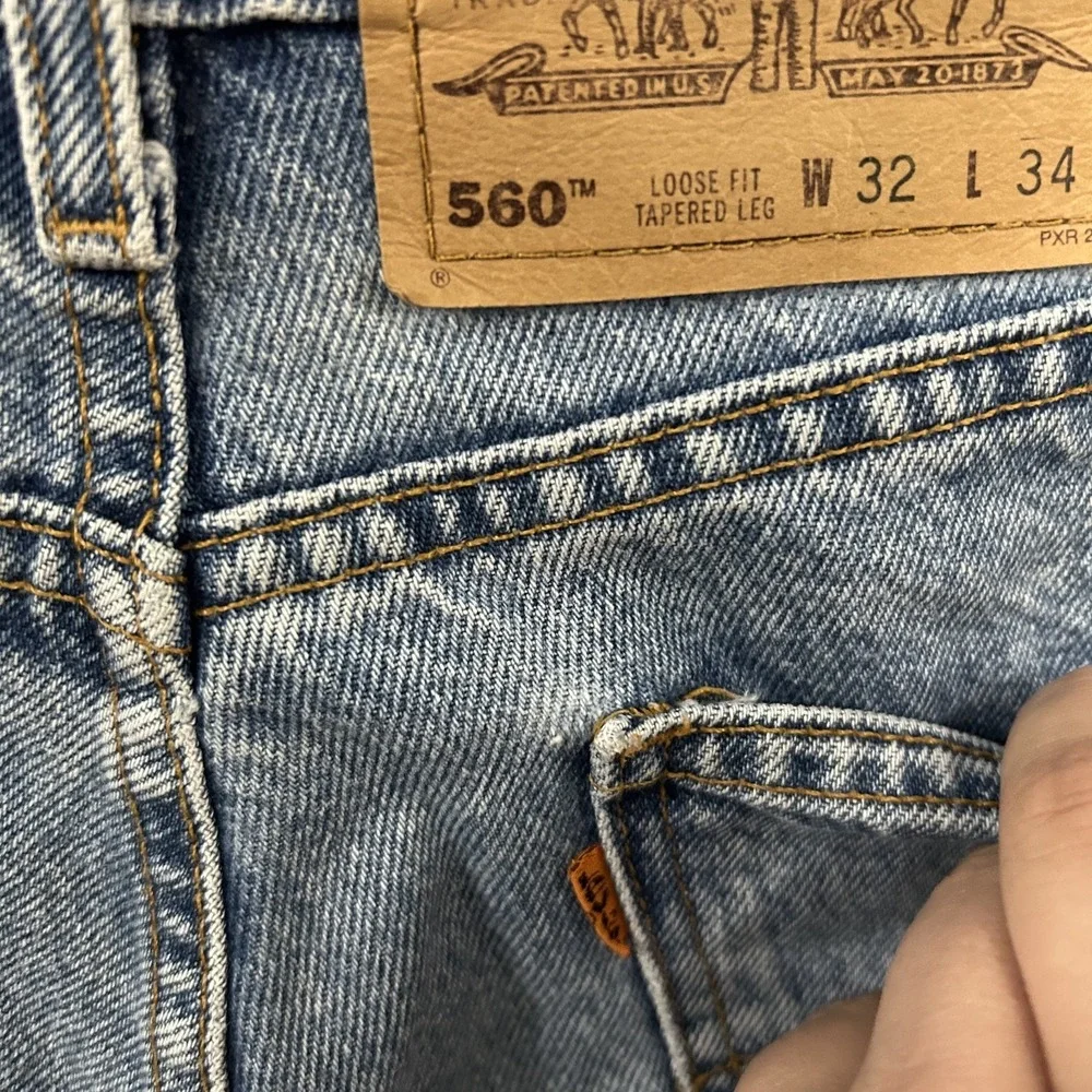 Vintage Levis Jeans Mens 32x34 Blue Denim 560 Comfort Loose Orange Tab 90s